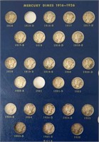 Near Complete Set 1916-1945 Silver Mercury Dimes