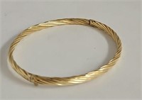 14k gold bangle bracelet with spring clasp