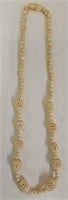 16" Hand Carved Ivory Beaded Necklace