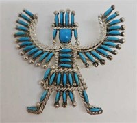 Jewelry - Sterling Silver & Turquoise Navajo Pin