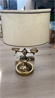Double Light Brass Desk Lamp w/Shade