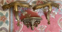 D - LOT OF 3 WALL SCONCE SHELVES (A29)