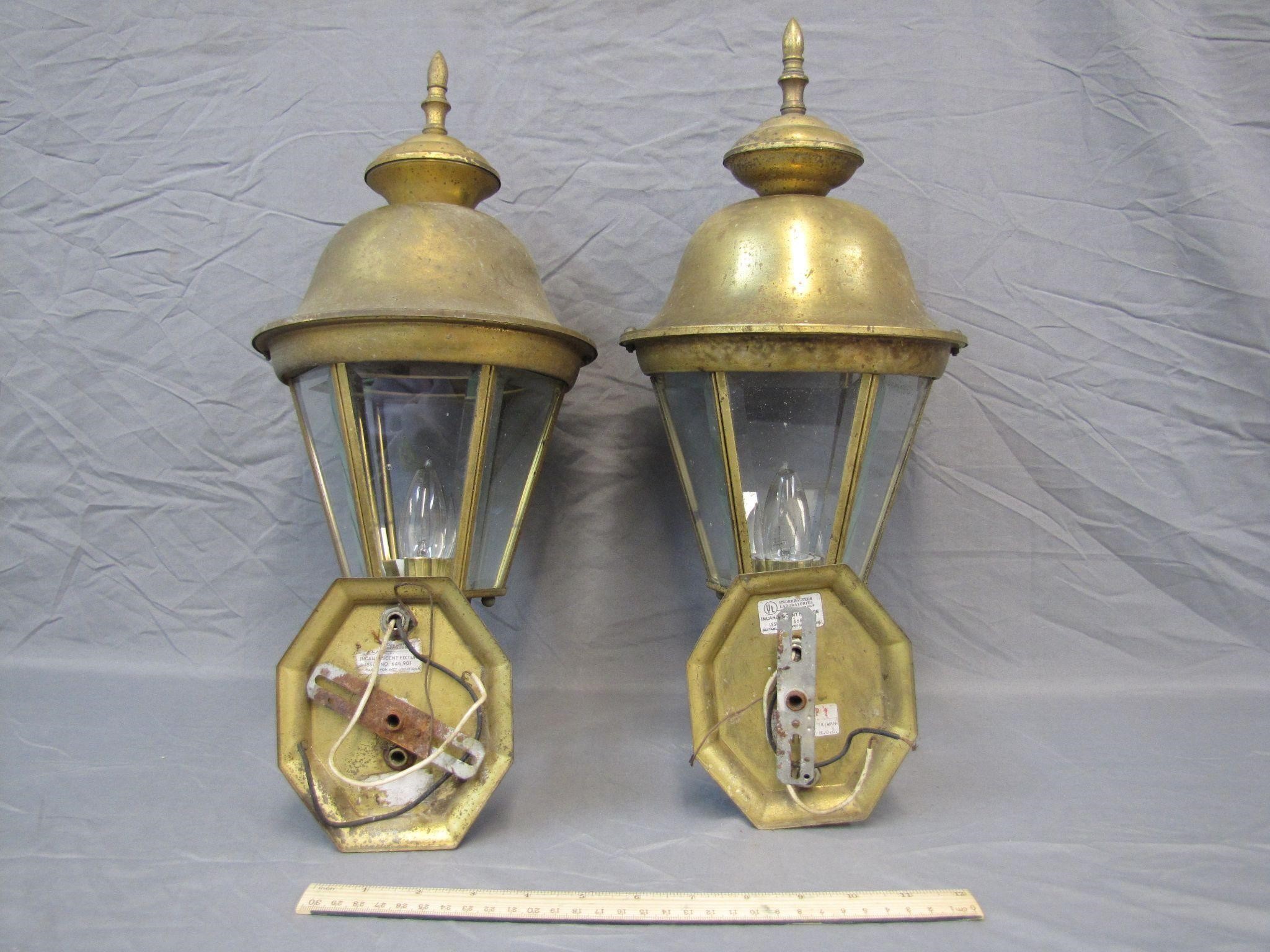 Pair Of Vintage Outdoor Wall Lamps