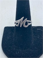 Size 9 .925 Sterling Silver M Ring