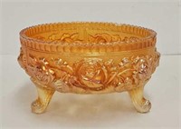 Imperial Marigold Carnival Glass Lustre Rose Bowl