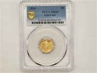2014 Gold Eagle $5 Gold Coin MS69 PCGS
