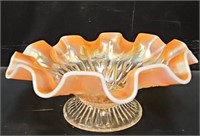 Dugan Peach Opalescent Carnival Glass Bowl