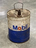 Mobile Oil Vintage Metal 5 Gallon Can