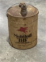 Mobiloil Pegasus 5 Gallon Metal Oil Can