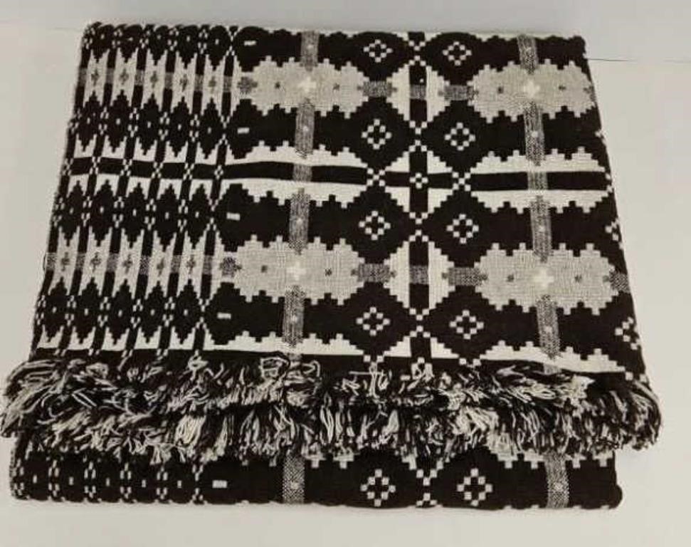 Brynkir, Wales 98" x 94" Wool Coverlet