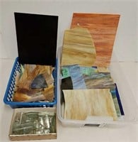 Box of Asst Pcs of Stained Glass & Prisms