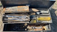 Metal ToolBox w/ vintage tools. All
