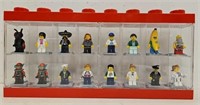 (16) Lego Figures in Display Case