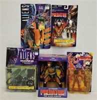 (5) Diff.1986-92 Predator & Aliens Action Figures