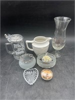 Assortment of Glass Items w/Hall Pot