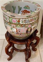 60 - ASIAN PORCELAIN PLANTER W/ STAND