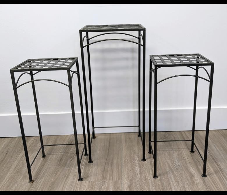 Set of 3 Iron Plant Stands