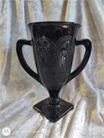 Vintage LE Smith black amethyst 1930s vase