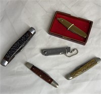 (5) Pocket Knives including Sabre #644