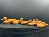 (6) Wooden Carved Decoys by John Crum Topeka IL