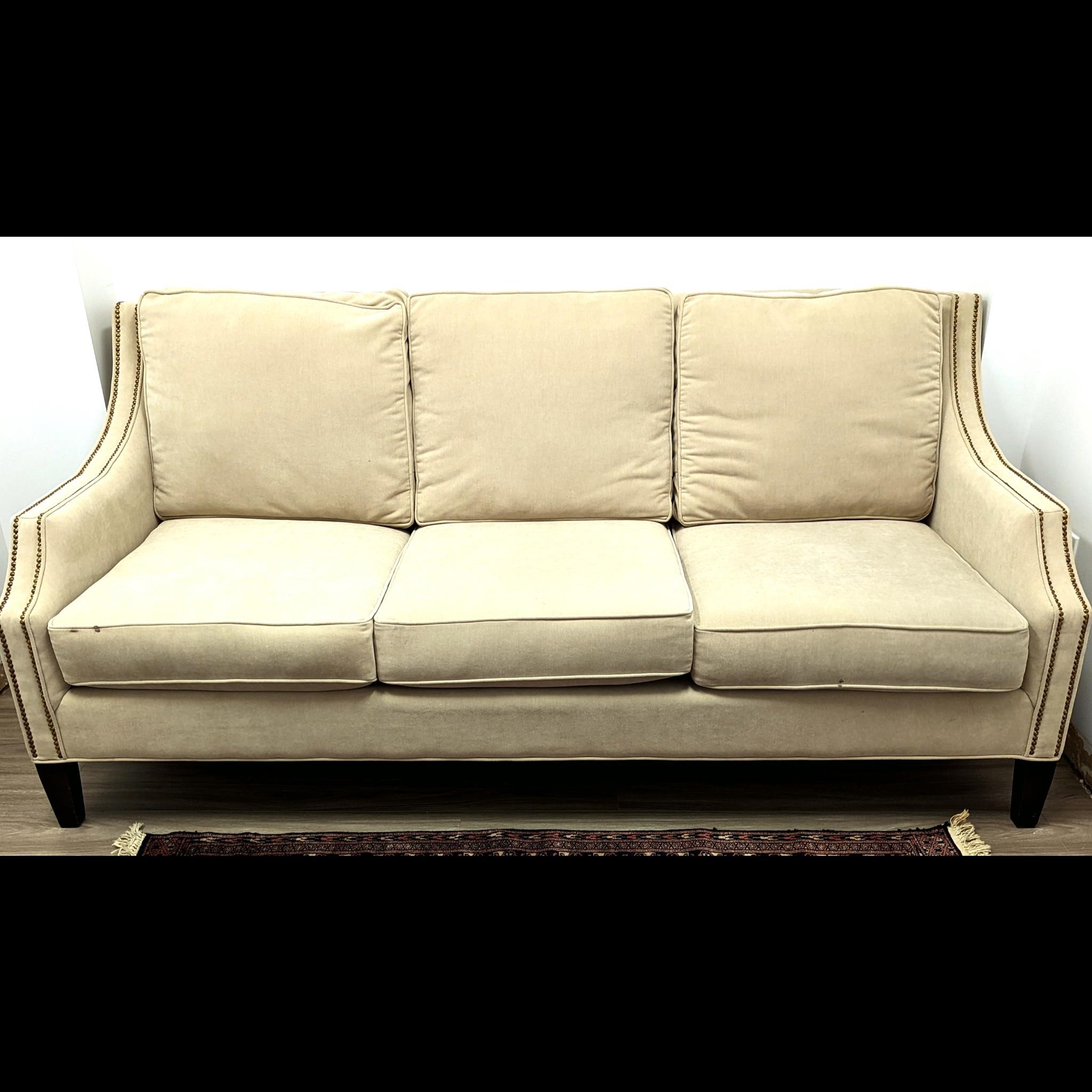 Classic 3 Seater Sofa Couch with Nailhead Trim