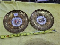 2  HANGING PLATES - BRASS