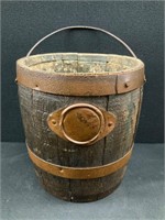 Wood Bucket with Metal Handle