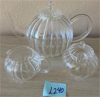 U - GLASS TEAPOT, C&S SET (L240)