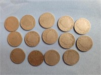 Set of Liberty Nickels; Years 1899-1912