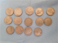 Set of Liberty Nickels; Years 1899-1912