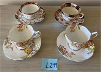 U - LOT OF 4 TEACUPS & SAUCERS (L249)