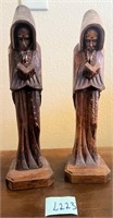 U - PAIR OF FRIAR STATUETTES (L223)