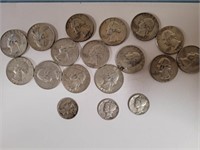 1964 Washington Quarters; 15 count