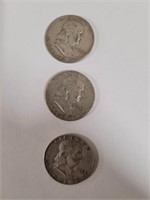 Franklin Half-Dollars; 2-1962; 1-1954