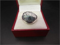 Sterling Abalone Shell Ring Size 8.5