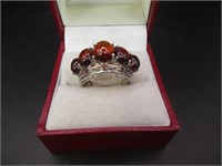 Sterling Jelly Stone Ring Size 6.5