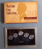 WARTIME COIN COLLECTION; 1943 STEEL PENNIES