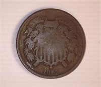 1865 Two Cent Coin