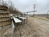 Bleachers, aluminum, 45’, iron frame, 5 Seat Rows,