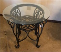 Oval Glass Top Side Table