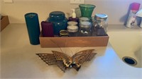 Assorted Jars, Vases, Butterfly, etc.