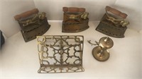 Brass Book Stand, Candle, Coal Irons