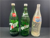 Pepsi, 7UP, Sprite Glass Quart Bottles