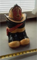 Fire boots and hat cookie jar,