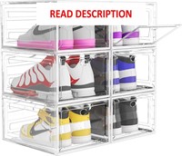 3 pack Solid Plastic Shoe Organizer, White clear,