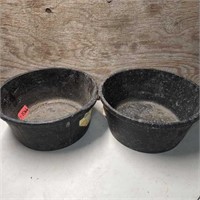 2 Rubber Feed Bowls Approx. 16" Diam. x 8" D
