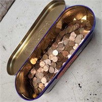 Metal Container of Pennies