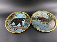 2 Beer trays with a moose and a bear
