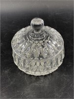 Vintage leaded glass candy dish, about 4.5"