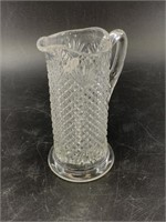 Vintage American pressed glass pitcher made by Fos
